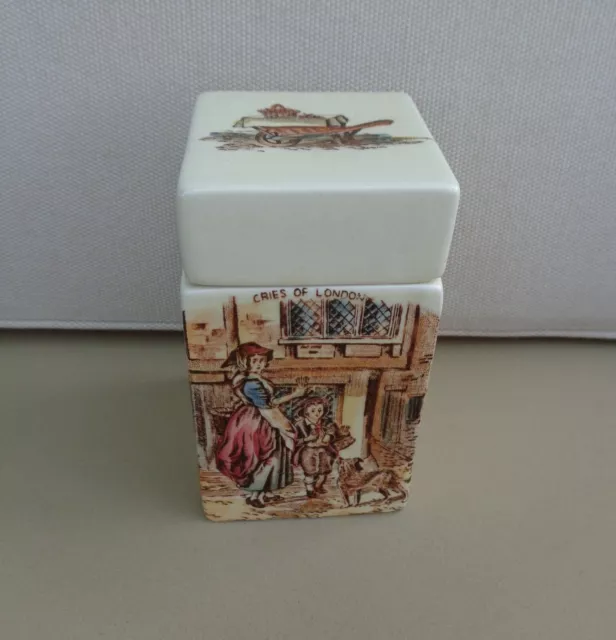 Crown Devon ""Cries of London"" Deckel Tee Caddy-Aufbewahrung Glas-Kanister