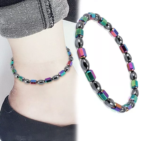 Magnetic Hematite Ankle Bracelet Therapy Arthrity Pain Relief Weight Loss Anklet