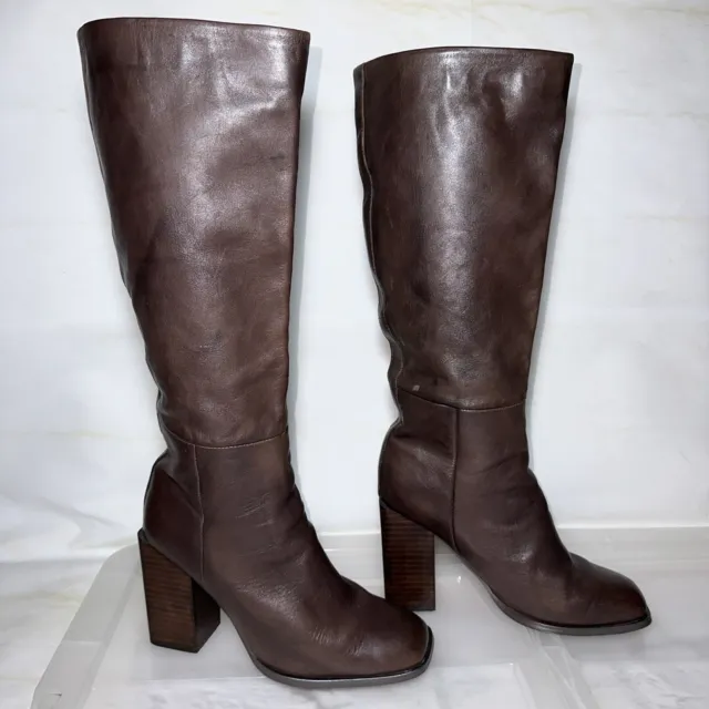 TONY BIANCO Rocco Leather Knee High Boots Heels Size 6   #32907