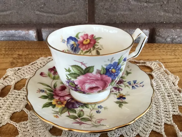 Aynsley Bone China Tea Cup and Saucer English Bouquet 2383