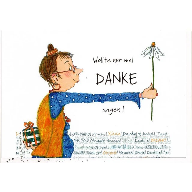 KARTE MIT SPRUCH "Danke" Barbara Freundlieb mit Umschlag Glückwunsch