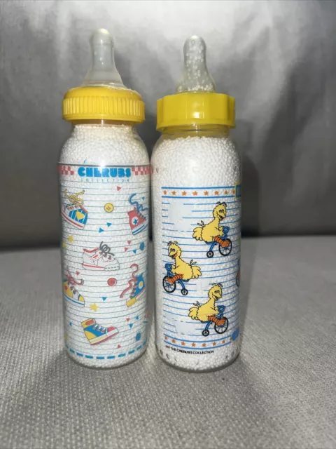 2 Vintage Playtex Reusable Cherubs Baby Bottles- 2-9oz - Great Condition 1980s