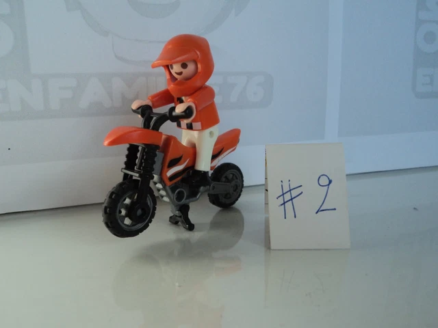 Figurine Playmobil Vintage - Coureur Cycliste Et Vélo Du Set City Life 3846 (1996)