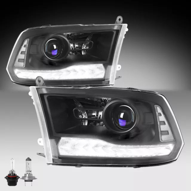 For 2013-2018 Dodge Ram 1500 2500 3500 Headlight LED DRL Projector Headlamps 2PC