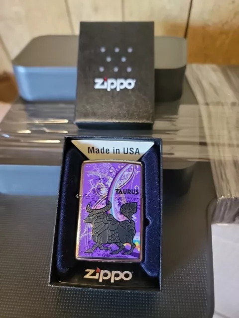 Rare Retired Astrological Taurus Zippo Lighter