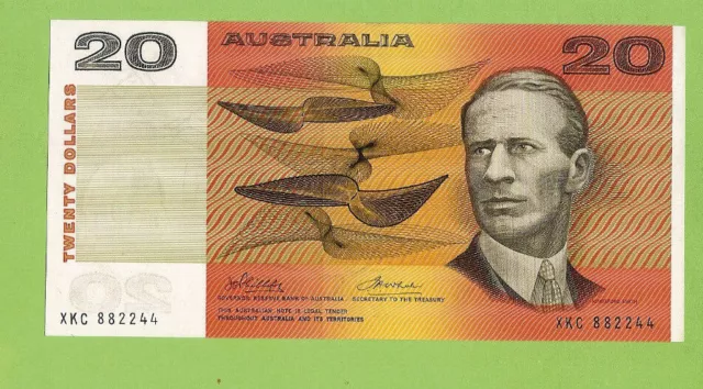 #D299. Unc 1974 Australian  Phillips / Wheeler  Paper $20 Banknote  #Xkc 882244