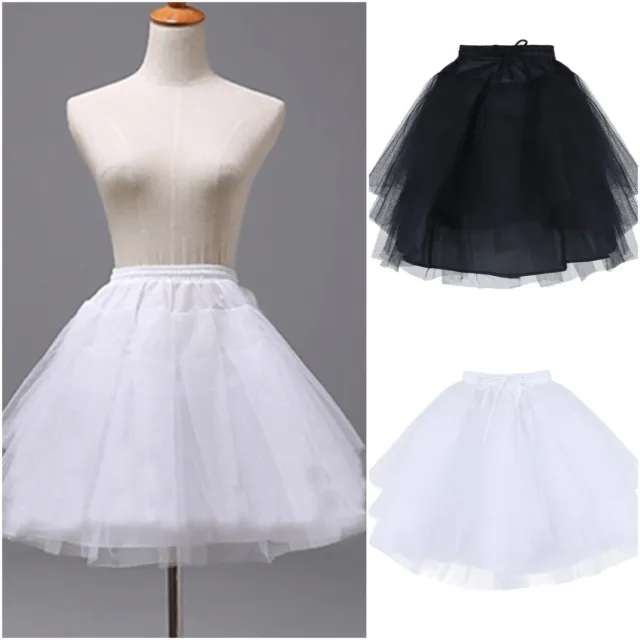 Kids White Petticoat Tutu Skirt Crinoline Underskirt Party for Flower Girl Dress
