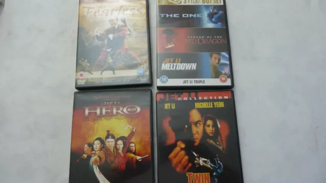 6 Jet Li Martial Arts action films-Hero/Fearless/twin warriors/the one etc