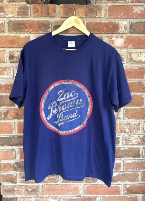 Zac Brown Band Shirt Mens Large Blue Concert Tee