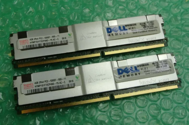 8GB (2 x 4GB) Hynix Dell SNP9F035CK2/8G PC2-5300F DDR2 FBDIMM ECC Server Memory
