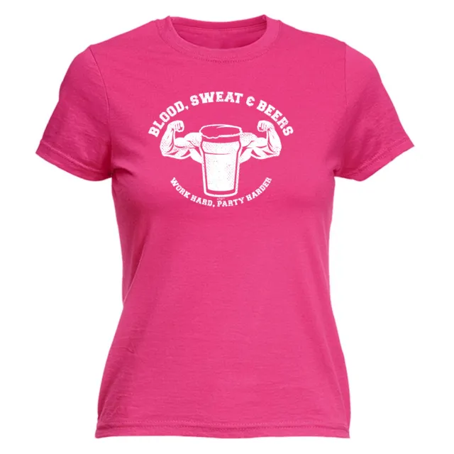 Blood Sweat And Beers Gym - T-shirt donna divertente t-shirt regalo novità