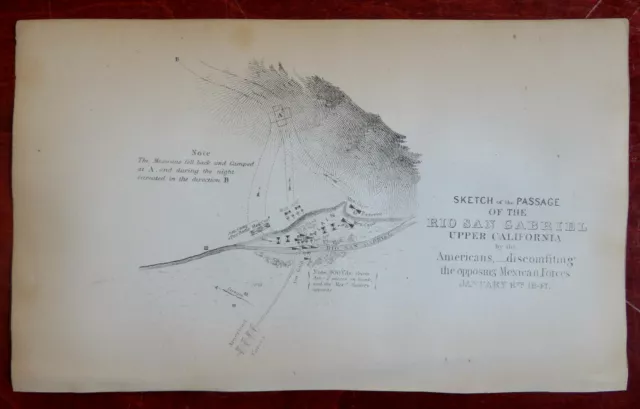 Battle Rio San Gabriel Los Angeles California 1848 Mexican-American battle plan 2