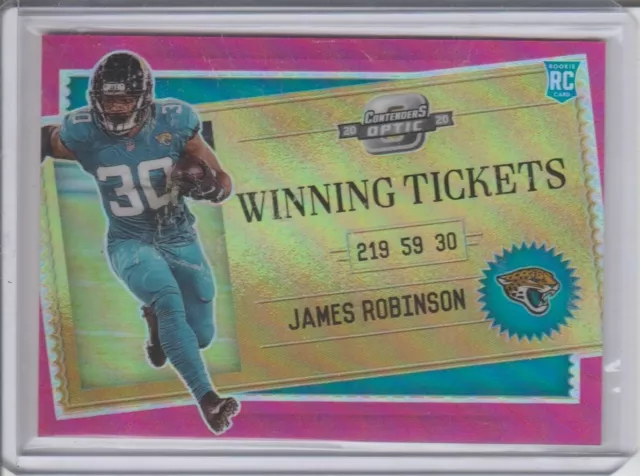 James Robinson 2020 Panini Contenders Optic PINK WINNING TICKET /75 RC ROOKIE
