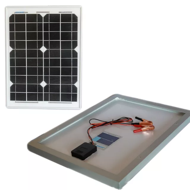 Pannello Solare Modulo Fotovoltaico 20W 20Watt 12V Celle Silicio Pinze Batteria