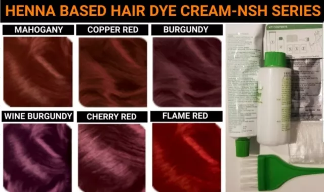 Copper Red Henna Hair Dye Cream-Color Gray Hair Or Change Hair Color Diy At Home