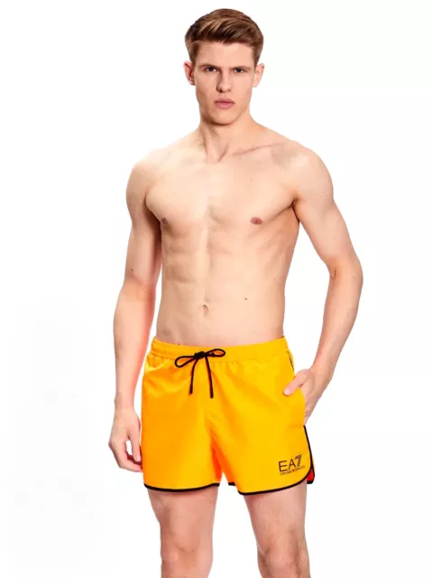 Emporio Armani Ea7 902007 3R740 Man Woven Boxer Beachwear Costume Uomo Arancione