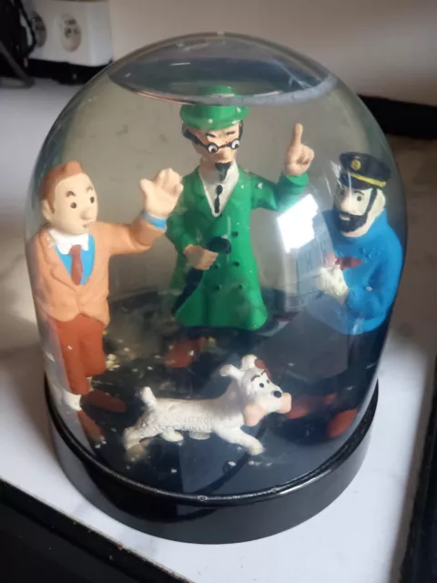 TINTIN ET MILOU rare Boule à Neige Vintage Bullyland