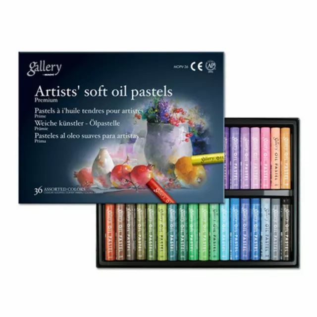 Mungyo Gallery Artists' Soft Oil Pastels Cardboard Box Set of 36 Assorted Colors