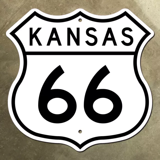 Kansas US route 66 highway marker sign mother road Baxter Springs 1957 12x12