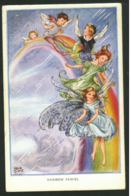 Carte Postale Ancienne Illustrateur Rene Cloke-Enfant Papillon