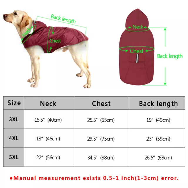 Manteau imperméable pour chien réfléchissant veste avec capuche 3 Taille 3XL-4XL 2