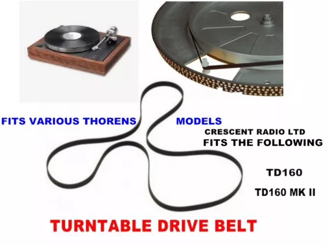 Thorens TD-160 & TD160 mkII replacent turtable drive belt.