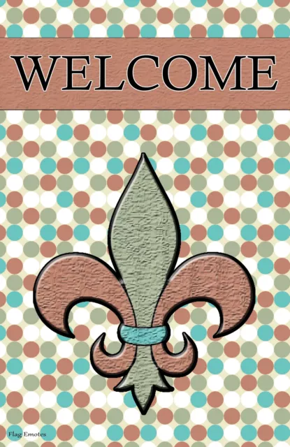 Fleur De Lis Garden Flag Emotes Double Sided Welcome Banner