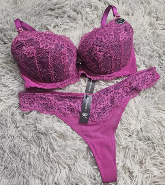 Ann Summers Womens Push up Plunge Sexy Lace Bra Set Thong Lingerie Size  30A-44G