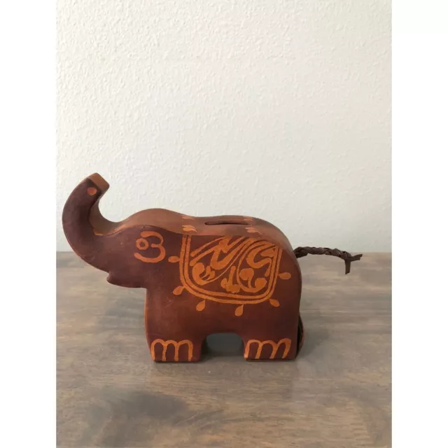 Leather elephant coin bank