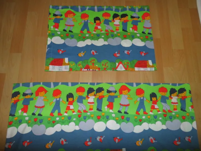 spielende Kinder Bettwäsche Stoff 70er fabric 70s vintage bedding Graziela farm