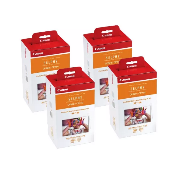 Canon RP-108 Kit 4 paquets de papier et ruban pour 432 impressions 10x15 pour Ca