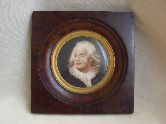 ANTIQUE FRENCH FRAMED MINIATURE PAINTING,MAN PORTRAIT,SIGNED,LATE 19th CENTURY.