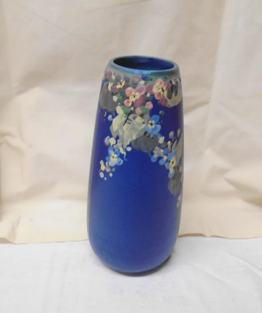 VINTAGE WELLER POTTERY Large Blue Matte Flower Vase 8.5" $63.95 - PicClick