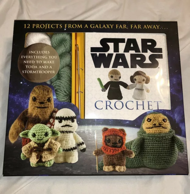 NEW! Star Wars Crochet 12 patterns Supplies for Yoda Stormtrooper Disney Lucas