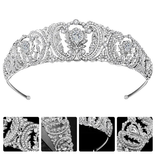 Fashey Diadema Sposa Con Fiori, Perline E Strass - Ghirlanda Per Capelli Da Donna, Elegante Accessorio Matrimonio - 3