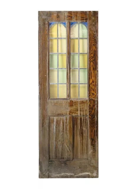 Roman Arch Stained Glass Lites Oak Door 83.75 x 30
