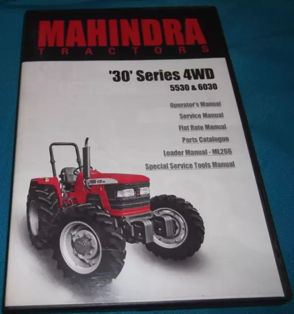 Mahindra 5530 6030 4WD Tractor Servicio Tienda Piezas de Reparación Op Manual CD