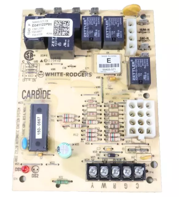 White Rodgers 50A55-571 CNT2789 Furnace Control Circuit Board D341122P01