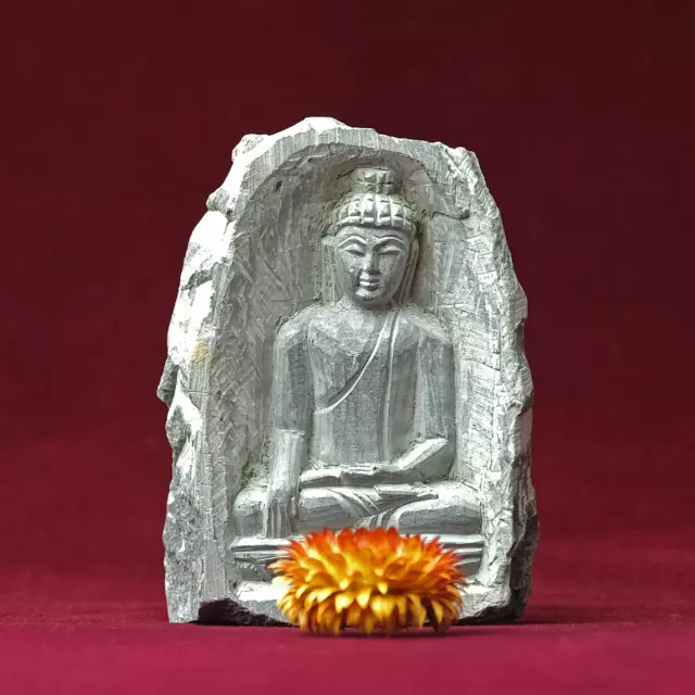 Buddha Estatua Escultura 10cm Figura Loza Tallado en Madera Budismo Regalo Altar