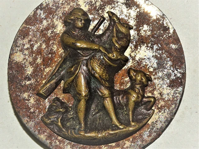 Ancien Bouton Veste Chasseur Chasse à Courre Sanglier Et Cheval