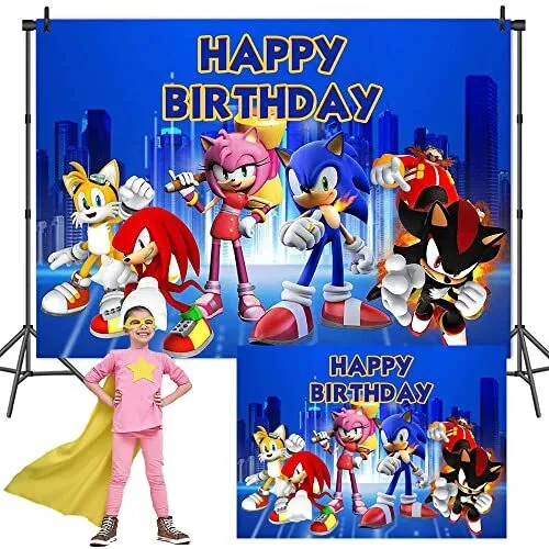 YGCHEN SFONDO FOTOGRAFICO per Sonic Compleanno Decorazioni