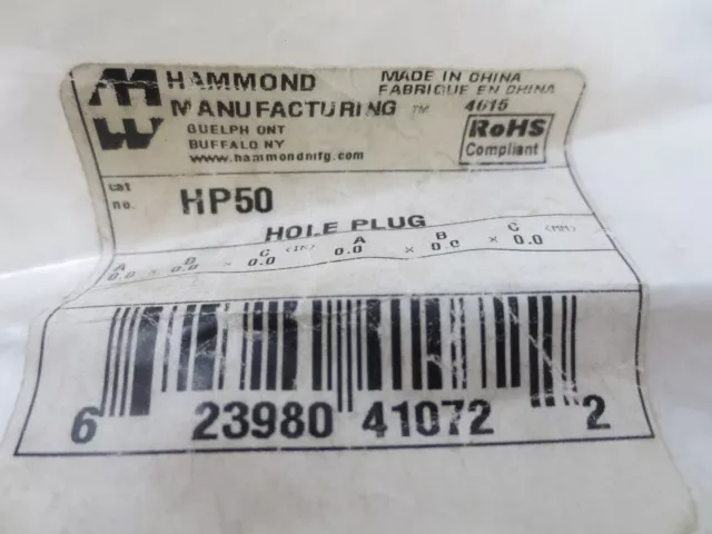 HAMMOND Manufacturing HP50 Hole Plug
