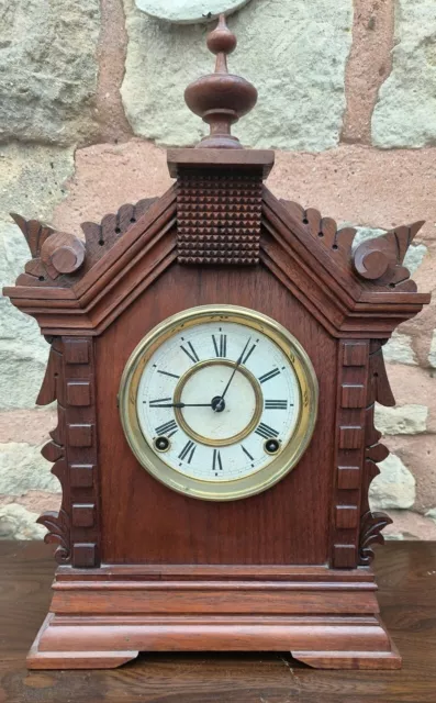 American Mantel Clock Art Antique 8 Day Striking Mantle Clock By Ansonia 1890