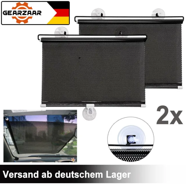 2x Sonnenschutz Sonnenrollo Rollo für Auto Heckrollo Heckscheibe Seitenfenster