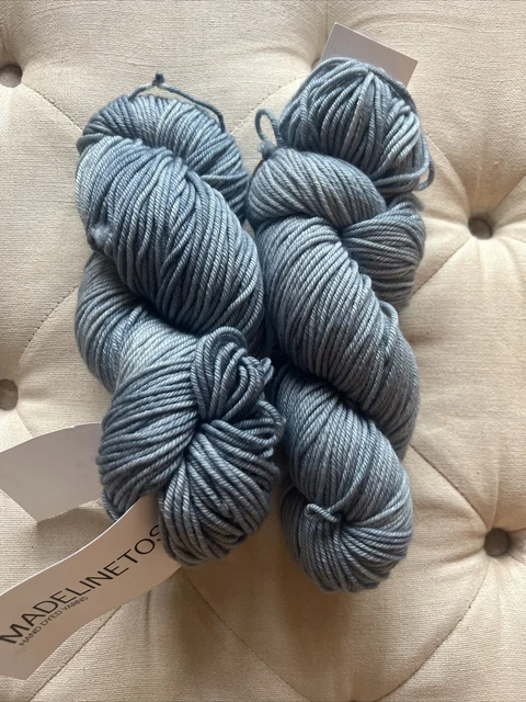 Lot Of 2 Madelinetosh Merino worsted 400 yds super wash merino wool Denim Blue