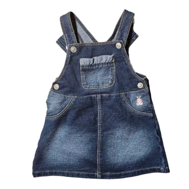 Chic Benetton Bébé Jeans Robe Taille 6-9M 68 Denim Bleu