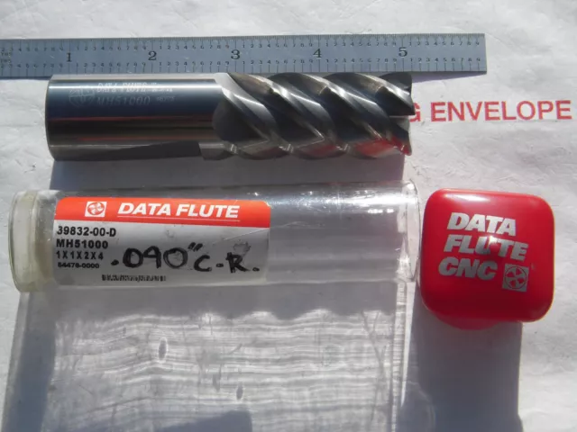 New Data Flute Usa 1" Dia X 2" Loc X 4" Oal X .090" C.r. 5Fl. Cc Carbide Endmill
