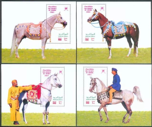 Oman 2003 ** Bl.34/37 Pferde Horses Tiere Animals