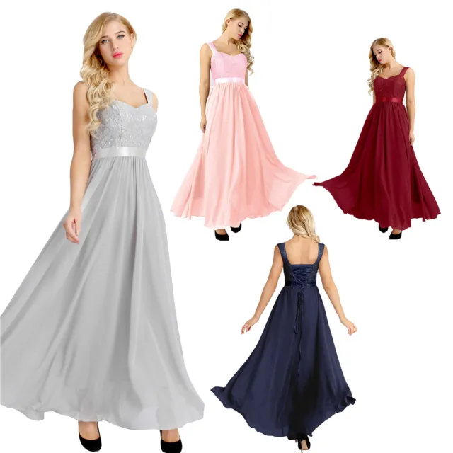 Elegant Women Prom Dress Bridesmaid Party Formal Evening Ball Gown Wedding Dress