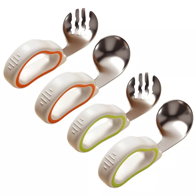 Baby Spoons and Forks Self Feeding Baby Silverware Stainless Steel Baby Cutlery